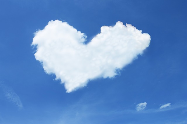 Cloud shaped in a heart