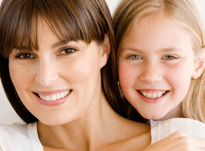 smiling Lady and child smiling